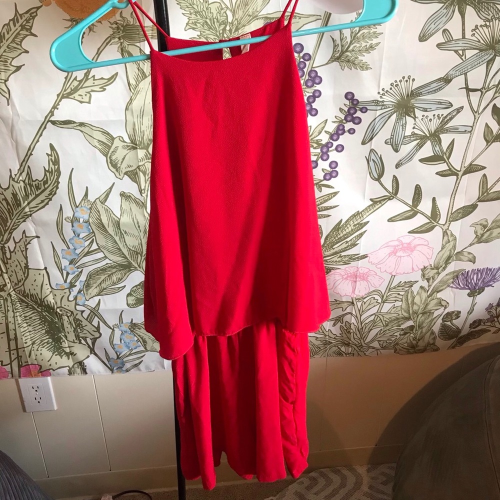 Bright red romper